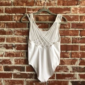 Express White Strappy Bodysuit